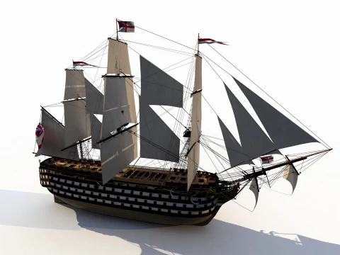 HMS Duke of Kent shipline 3D Model