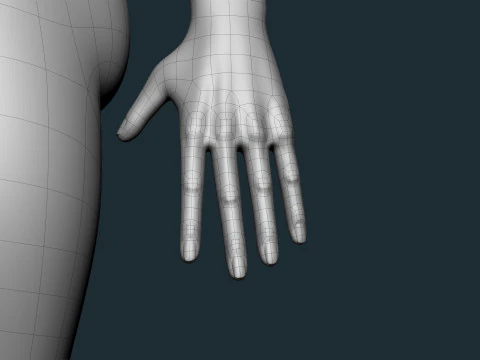 Stylized female basemesh 3D Model