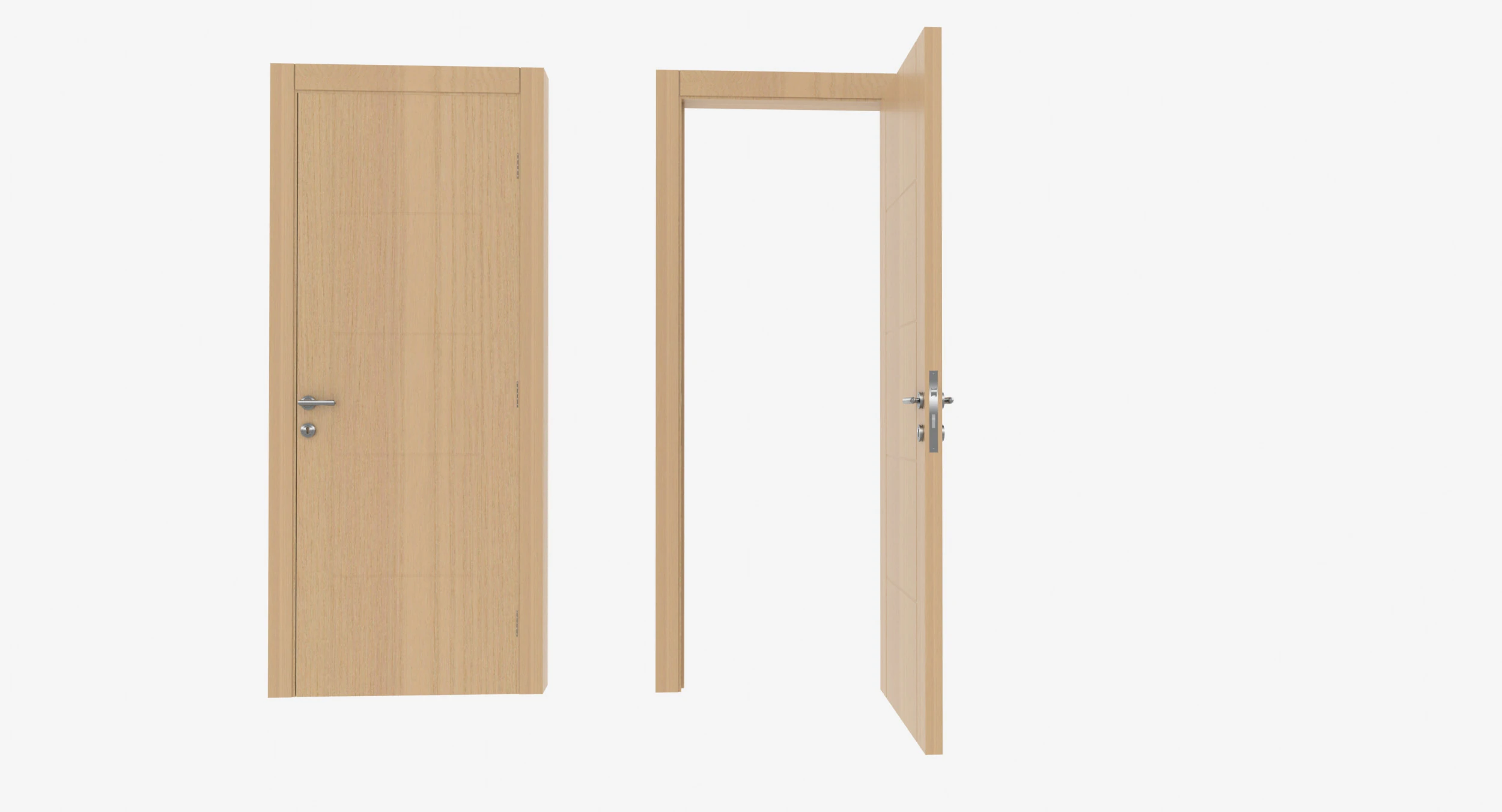 Oak Wooden door 3D Model .c4d .max .obj .3ds .fbx .stl .blend