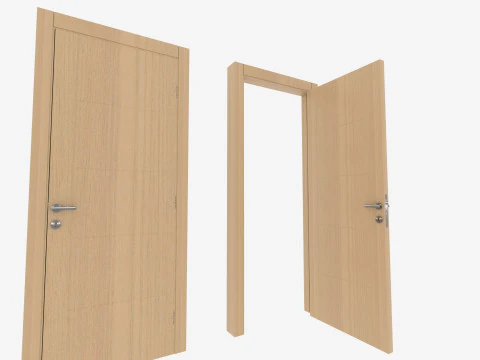 Oak Wooden door 3D Model