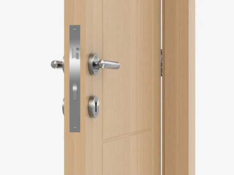 Oak Wooden door 3D Model