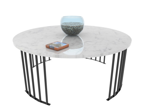 Modern Carrara Round table Free low-poly 3D 모델