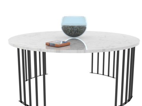 Modern Carrara Round table Free low-poly Modelo 3D