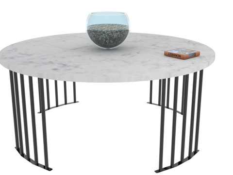 Modern Carrara Round table Free low-poly Modelo 3D