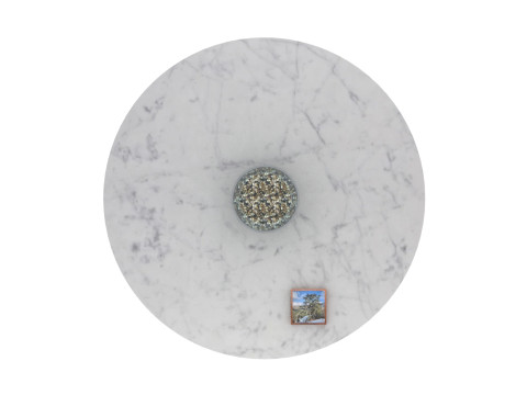 Modern Carrara Round table Free low-poly Modelo 3D