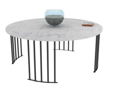 Modern Carrara Round table Free low-poly Modelo 3D