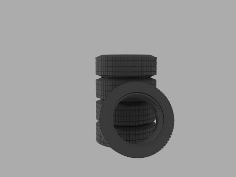 Realistic rubber tire stack Free low-poly Modelo 3D