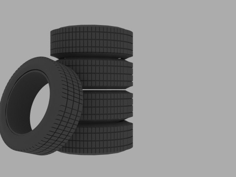 Realistic rubber tire stack Free low-poly Modelo 3D