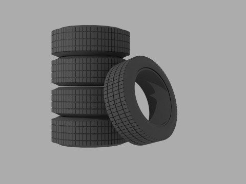 Realistic rubber tire stack Free low-poly Modelo 3D