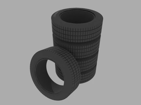Realistic rubber tire stack Free low-poly 3D Model