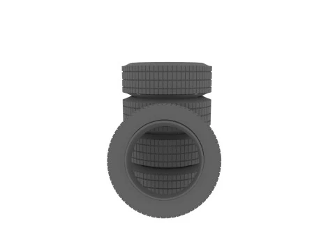 Realistic rubber tire stack Free low-poly 3D Model