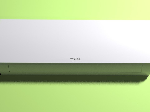Realistic Toshiba Split AC - Indoor and Outdoor Units Low-poly 3D Model
