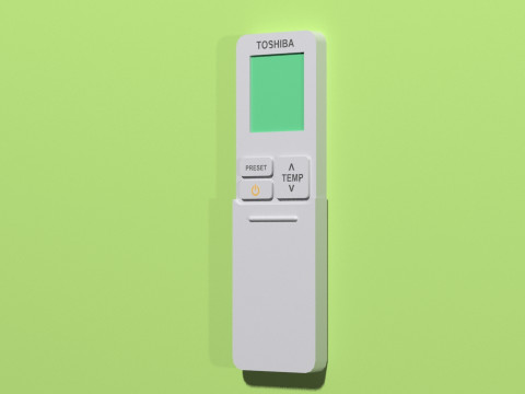 Realistic Toshiba Split AC - Indoor and Outdoor Units Low-poly 3D Model