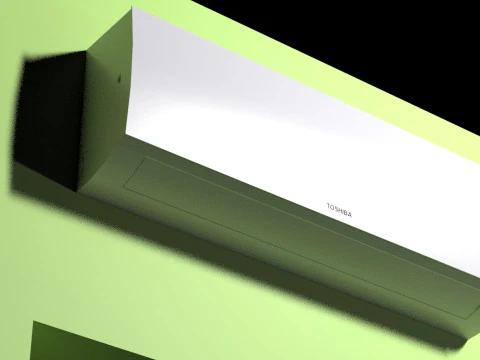 Realistic Toshiba Split AC - Indoor and Outdoor Units Low-poly 3D Model