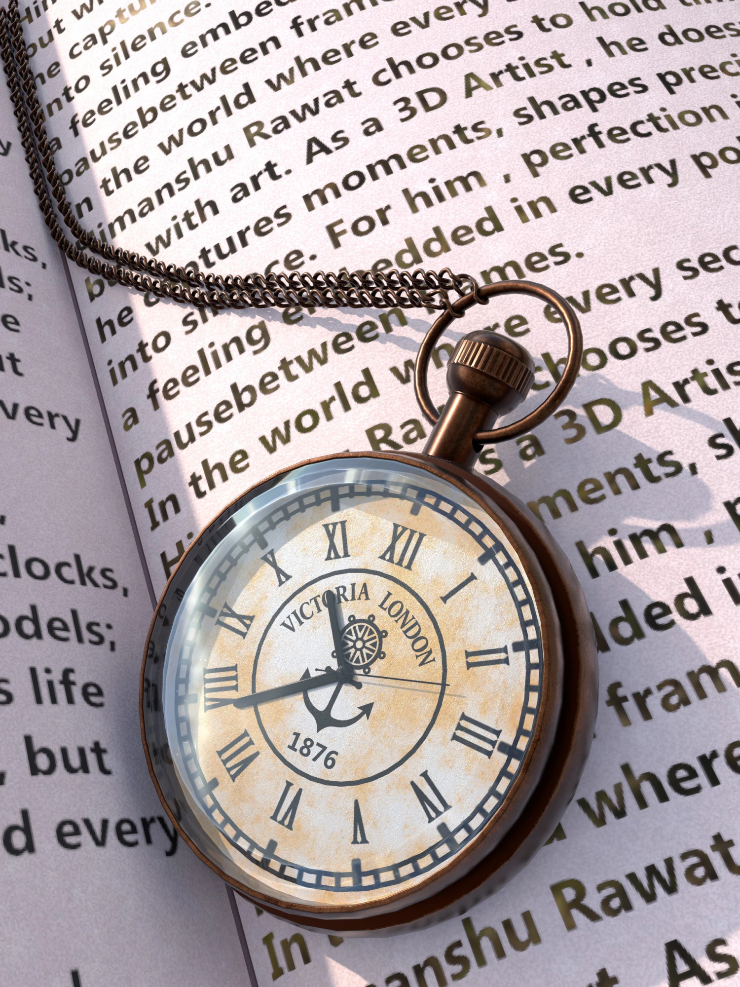 Victorian-style pocket watch 3D Model .c4d .max .obj .3ds .fbx .stl .blend 