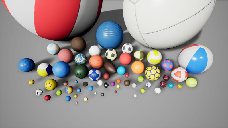 A Collection of Sports Balls Modello 3D .c4d .max .obj .3ds .fbx .stl .blend