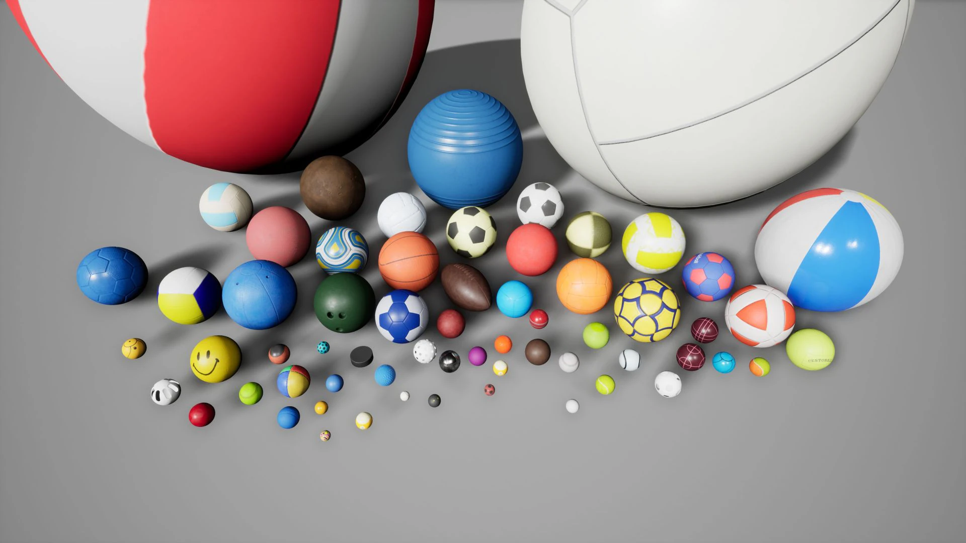 Uma cole&ccedil;&atilde;o de bolas esportivas Modelo 3D .c4d .max .obj .3ds .fbx .stl .blend 