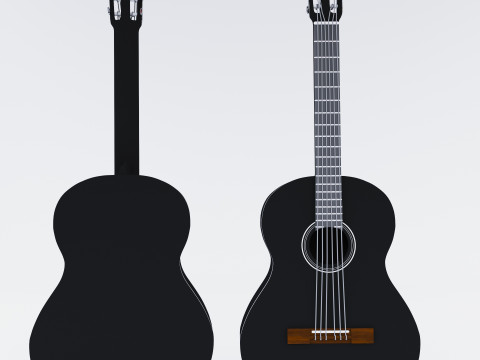 Black guitar 3D मॉडल