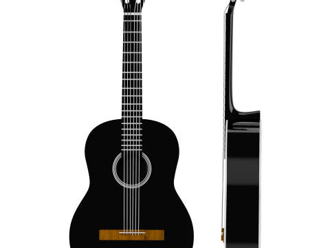 Zwarte gitaar 3D Model