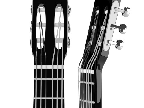 Black guitar Modello 3D