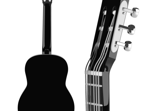 Black guitar Modello 3D