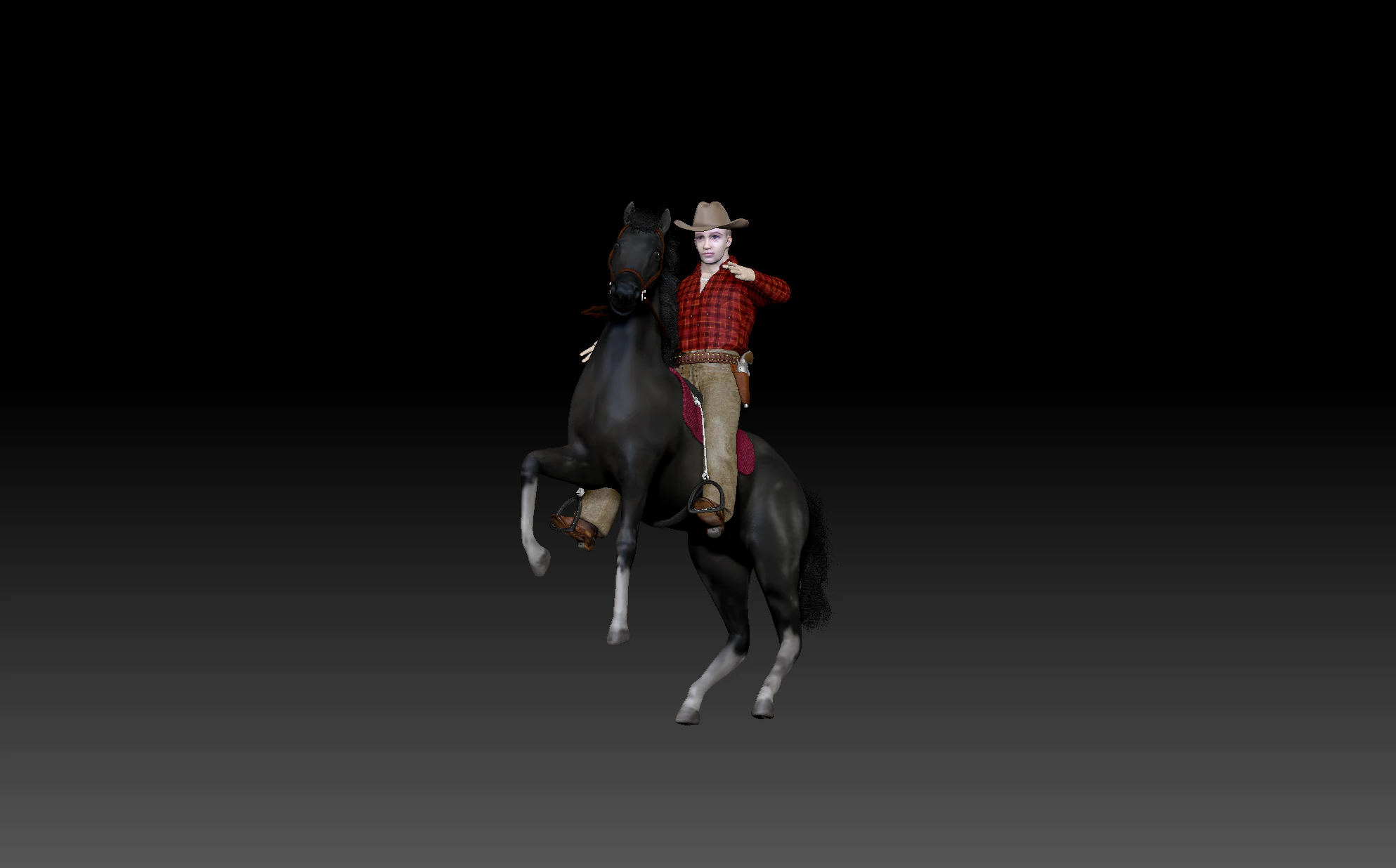 Young cowboy 3D Model .c4d .max .obj .3ds .fbx .stl .blend 