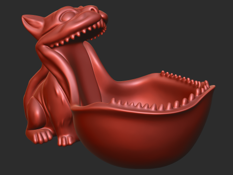Big Mouthed Cat Key Bowl 3D Druckmodell