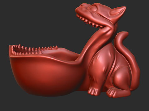 Big Mouthed Cat Key Bowl 3D Druckmodell
