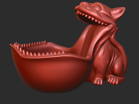Big Mouthed Cat Key Bowl 3D Druckmodell