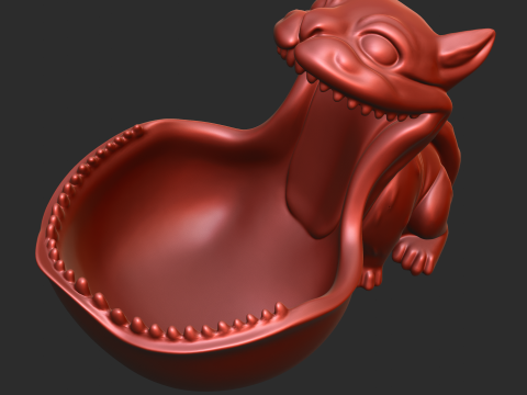 Big Mouthed Cat Key Bowl 3D Druckmodell