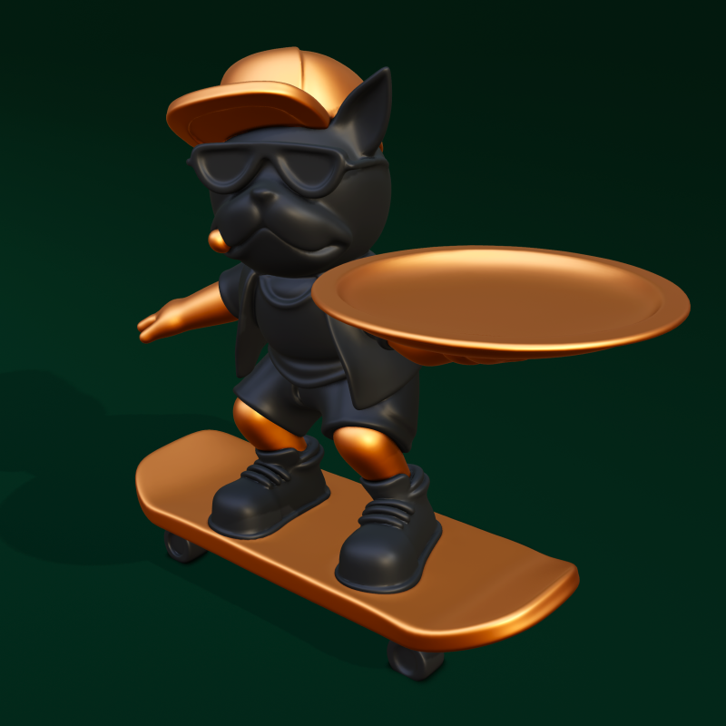 Skateboard Bulldog Tray Modelo de impresión 3D .c4d .max .obj .3ds .fbx .stl .blend