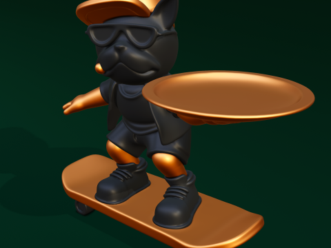 Skateboard Bulldog Tray Modelo de impresión 3D