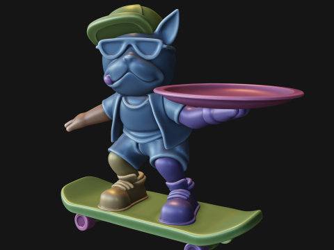 Skateboard Bulldog Tray Modelo de impresión 3D