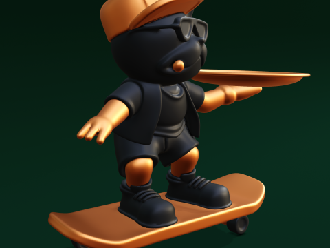 Skateboard Bulldog Tray Modelo de impresión 3D