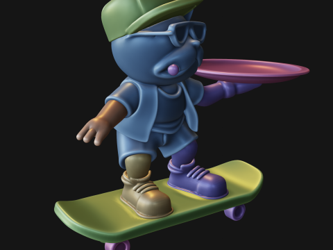 Skateboard Bulldog Tray Modelo de impresión 3D