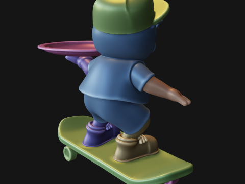 Skateboard Bulldog Tray Modelo de impresión 3D
