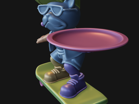 Skateboard Bulldog Tray Modelo de impresión 3D