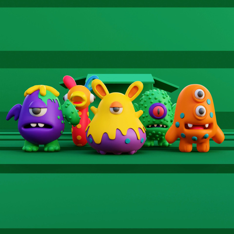 Blob Buddies Collection 3D Принт Модель .c4d .max .obj .3ds .fbx .stl .blend 