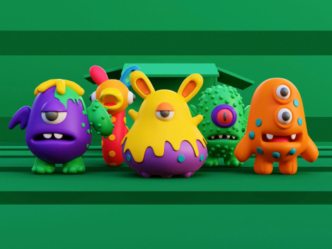 Blob Buddies Collection 3D प्रिंट मॉडल