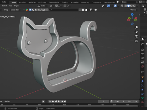 Cat-Shaped Organizer 3D Druckmodell