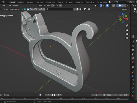 Cat-Shaped Organizer 3D Druckmodell