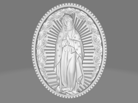 Our Lady of Guadalupe Pendent 3D Model
