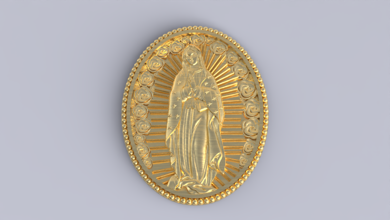Our Lady of Guadalupe Pendent 3D Model .c4d .max .obj .3ds .fbx .stl .blend
