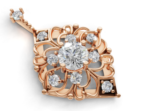 Кулон с бриллиантом, роскошный ювелирный дизайн, винтажный кулон, богато украшенные ювелирные изделия, филигрань 3D Принт Модель