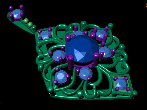 Кулон с бриллиантом, роскошный ювелирный дизайн, винтажный кулон, богато украшенные ювелирные изделия, филигрань 3D Принт Модель