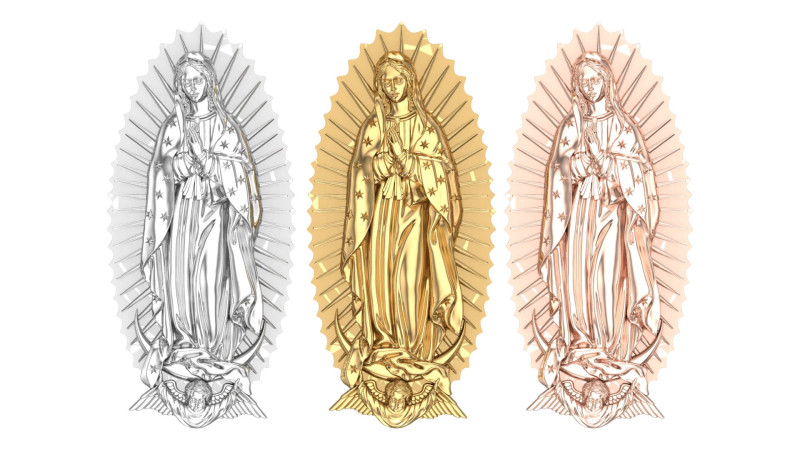 Our Lady of Guadalupe Religious Jewelry STL 3DM Model 3D .c4d .max .obj .3ds .fbx .stl .blend
