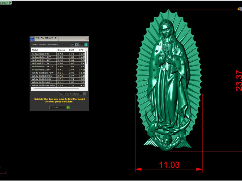 Our Lady of Guadalupe Religious Jewelry STL 3DM Model 3D