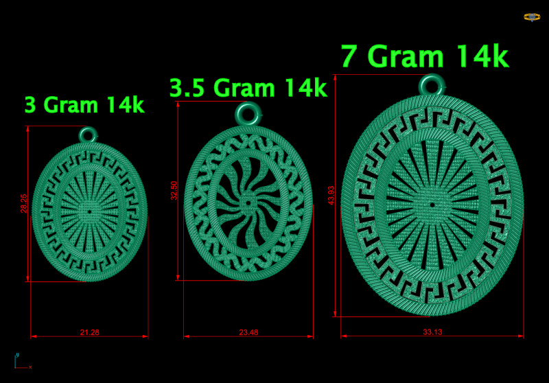 Pendant Bundle Set of 3 Geometric Jewelry Designs STL 3DM 3D मॉडल .c4d .max .obj .3ds .fbx .stl .blend