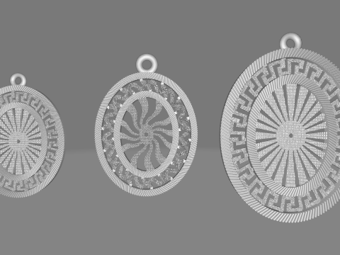 Pendant Bundle Set of 3 Geometric Jewelry Designs STL 3DM 3D मॉडल