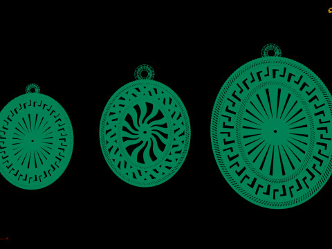 Pendant Bundle Set of 3 Geometric Jewelry Designs STL 3DM 3D मॉडल